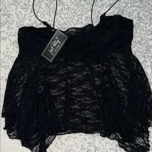 Just Polly New York, Women's Black Lace Camisole Size XL